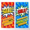 Sale web banners. Set of Pop art comic sale discount promotion banners. Big sale background. Decorative backgrounds with