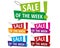 Sale of the week banner labels.