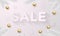 Sale white poster banner golden luxury Christmas balls