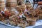 Sale of wicker baskets on the street