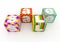 Sale word on colorful fabric cubes on white background 6