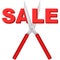 Sale word cut large scissors
