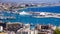 Saleboat marina in Palma De Mallorca view from the mount near Be