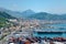 Salerno city near Amalfi coast panoramic view from the port, Italy