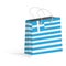 Sales bag stylized to the national flag of the Greece. Tourism shopping