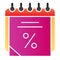 Sales calendar flat icon. Data discount color icons in trendy flat style. Agenda gradient style design, designed for web