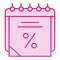 Sales calendar flat icon. Data discount pink icons in trendy flat style. Agenda gradient style design, designed for web