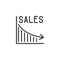 Sales decline line icon