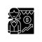 Sales department black glyph icon