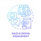 Sales and digital engagement blue gradient concept icon