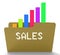 Sales File Means Business Graph And Chart 3d Rendering