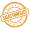 SALES FORECAST text on orange grungy round rubber stamp