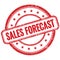 SALES FORECAST text on red grungy round rubber stamp