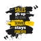 Sales go up and down. Inspirational motivational quote about customer service. Poster design for wall