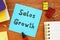 Sales Growth inscription on the sheet