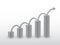 Sales growth trend using bar chart for successful company vector illustration in gray color for business