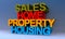 Sales home property housing on blue