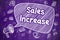 Sales Increase - Doodle Illustration on Purple Chalkboard.