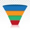 Sales lead conversion half funnel icon for presentation apps and websites