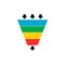 Sales lead funnel flat icon with arrows