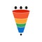 Sales lead funnel flat icon with arrows