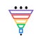 Sales lead funnel flat icon with arrows