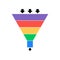 Sales lead funnel flat icon with arrows