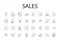 Sales line icons collection. Marketing, Business, Revenue, Income, Profits, Transactions, Deals vector and linear