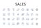 Sales line icons collection. Marketing, Business, Revenue, Income, Profits, Transactions, Deals vector and linear