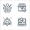 sales line icons. linear set. quality vector line set such as auction, email, sale