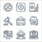 sales line icons. linear set. quality vector line set such as targeted marketing, sold, targeted marketing, add to basket, cit