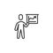 Sales manager presentation line icon