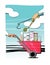 Sales plan - reward and punishment. Pharmacy. Medicines in a garden wheelbarrow. Illustration