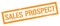 SALES PROSPECT orange grungy rectangle stamp