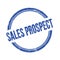 SALES PROSPECT text written on blue grungy round stamp