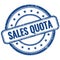 SALES QUOTA text on blue grungy round rubber stamp