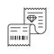 Sales receipt of jewelry store, jewelry related, outline icon