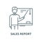 Sales report vector line icon, linear concept, outline sign, symbol