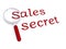 Sales secret with magnifying glass