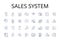 Sales system line icons collection. Business model, Revenue stream, Marketing plan, Customer journey, Income generation