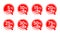 Sales tag set in creative red rounded bubbles