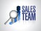 Sales team business graph illustration design