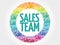 Sales Team stamp words cloud