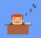 Salesman Boss Guy - Sleeping on Office Desk