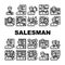 Salesman Business Occupation Icons Set Vector