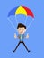 Salesman Employee - Successful Landing with Parachute