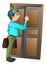 Salesman Knocking on a Door, illustration