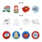 Salesman, woman, basket, plastic .Supermarket set collection icons in cartoon,outline,flat style vector symbol stock