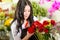 Saleswoman in a flower shop