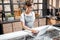 Saleswoman working at the cafe or confectionery shop